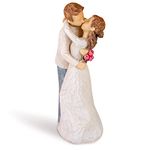 AIDLNS Husband and Wife Hug Figurine, Valentine's Day Gift for Wife Girlfriend Husband Boyfriend Romantic Hand Painted Sculpture Couple Figure Anniversary Wedding Gift (Can't Help Falling in Love)