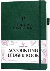 Legend Accounting Ledger Book – Hardcover Bookkeeping Log for Small Business & Personal Use – Columnar Book – Money Expense Journal – Large Format 7x10″, 120gsm Paper, 7,644 Entries (Dark Green)