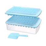 Ice Cube Tray with Lid and Bin for Freezer, Easy Release 55 Nugget Ice Tray with Cover, Storage Container, Scoop. Perfect Small Ice Cube Maker Tray & Mold. Flexable Durable Plastic, BPA Free