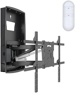 Mount-It! Motorized Fireplace TV Wall Mount, Electric TV Mount with Height Adjustable Drop Down Arms for Mantel Installation, Fits 65, 70, 75, 80 Inch Screens