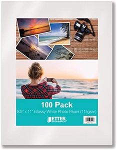 Better Office Products Thin Glossy Photo Paper, 100 Sheets, 8.5 x 11, 30 lb, 115gsm, Inkjet Photo Paper, by, for Brochure Printing, Custom Chip Bag Party Favors, Letter Size, 100-Count Pack