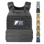 Force Fitness Weighted Vest for Men and Women with Ultra-Durable and Adjustable Straps - Weight Vest for Cardio, Walking, Running, Strength Training, & Calisthenics (2kg, Black)