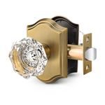 Gobrico Interior Passage Crystal Door Knobs, Keyless Antique Brass Crystal Door Handles, Door Knobs for Closet and Hall Door