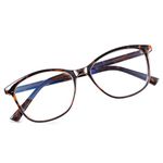 Madison Avenue Square Vintage TR90 Blue Light Blocking Reading Glasses for Women with Case, Anti Glare/Eyestrain Computer Readers Demi 2.5