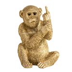 Large Resin Rude Monkey Ornament Statue Scuplture Figurine Gift Home Decoration (Gold)