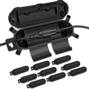 Outdoor Extension Cord Cover,SuperInk [10 Pack] Weatherproof Electrical Connection Waterproof Box to Protect Outside Outlet, Plug, Socket, Christmas Holiday Decoration Light, Black