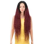 DÉBUT Lace Front Wig Super Long Curly Wig for Women 36 inches 290g Synthetic Hair Side HD Lace Parting 150% Density (TT1B/C530)