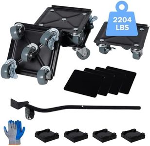 Furniture Dolly Sliders 5 Wheels,Heavy Duty Furniture Lifter Set,Furniture Mover with 360° Rotation Rubber Wheels & Brake,Anti Slip Carbon Steel Plate for Moving Furniture,Appliances,Max Load 2204LBS