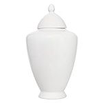 AuldHome White Ceramic Ginger Jar, 