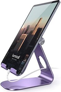 Lamicall Tablet Stand Adjustable, Tablet Stand : Desktop Stand Holder Dock Compatible with Tablet Such as iPad Pro 9.7, 10.5, 12.9 Air Mini 4 3 2, Kindle, Nexus, Tab, E-Reader (4-13") - Purple