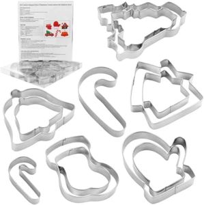MrCookie Large Christmas Cookie Cutters Set,6 Festive Shapes with 2 Sizes