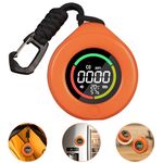 MOES 3-in-1 CO Detector, Portable Mini Carbon Monoxide Alarm 77dB with LCD Screen, Measures Carbon Monoxide, Temperature & Air Humidity, For Home, Campervan, Car, Gas Rooms, Boats, RVs (Orange)