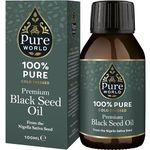 Pure World Black Seed Oil 100ML High Strength Thymoquinone Cold & Freshly Pressed 100% Pure Virgin Nigella Sativa. Glass Bottle Kalonji Non-GMO…