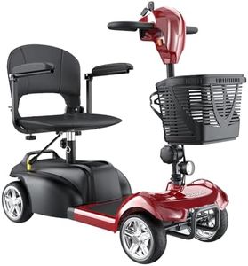 iScooter Mobility Scooters,X-02 Mobility Scooter for Adults,20KM Range 4 Wheel Electric Wheelchair Device with LED Headlight,Basket,Cup Holder and Control Panel,Lightweight Portable,for All Terrain