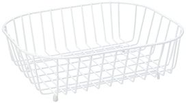 Delfinware 2947W White Oval Sink Basket, Metal