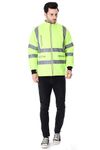 EVION Woollen Reflective Safety Jackets ES-1105 WJ for safety of industrial worker, safety officers, Bike Riders, Airport ground staff works in cool weather (Green) -L