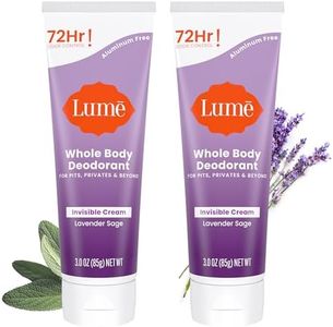 Lume Whole Body Deodorant - Invisible Cream Tube - 72 Hour Odor Control - Aluminum Free, Baking Soda Free, Skin Safe - 3.0 ounce (Pack of 2) (Lavender Sage)