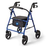 Medline Basic Steel Rollator with 8-Inch Wheels, Blue