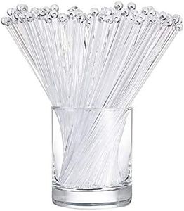 100 Pieces Ball Head Stirrer Disposible Plastic Round Top Crystal Swizzle Sticks, Crystal Cake Pops, Cocktail Coffee Drink Stirrers (Clear)