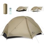 Naturehike Mongar UL Tent [2025 Upgrade] 1.5kg/3.3lb Ultralight Tents,1/2 Person Backpacking Tent,4 modes of use, Waterproof,Hiking tents for Camping with Front Porch,Easy Set up (Khaki, 2 person)