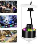 GOMETY Ultrasonic Nebuliser, Mist Ultrasonic Nebuliser, 12 LED Three Colour Gradient Atomizer, Mist Maker, Water Mist Fogger with Removable Splash Guard for Fountains, Ponds, Mist