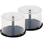 Professional Branded Empty CD DVD Box Blu-ray PVC Container Capacity of 50 Disks Pack of 2