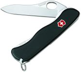 Victorinox Swiss Army One-Hand Sentinel Non-Serrated Pocket Knife, Black, 111mm (0.8413.M3-X2)