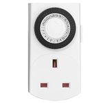 HBN 24 Hour Plug-in Compact Energy Saver Mini Mechanical Timer Switch, 1 Pack