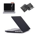 Ruban - Plastic Hard Case with Keyboard Cover with Screen Protector for Macbook Pro 13 Inch with Retina Display No CD-ROM (A1502/A1425), Black