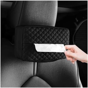 Car Tissue Holder, Car Napkin Cover, Car Tissue Box, Car Tissue Paper Box, Napkin Holder for Car, Tissues Box Suitable for 120 Standard Tissues - Black