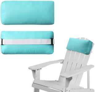 Rasugarlary Chaise Lounge Head Pillow, 2 Pack Outdoor Lounge Chair Pillows with Adjustable Strap Longue Head Pillow Headrest Pillows for Patio Backyard Beach Pool Garden Recliner(Light Blue)