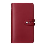 RFID Credit Card Holder, Leather Business Card Organizer with 96 Card Slots, Credit Card Protector for Managing Your Different Cards and Important Documents to Prevent Loss or Damage (Dark Red), Dark Red