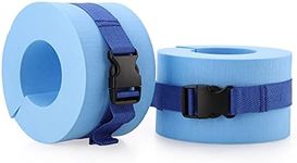 2Pcs Foam Swim Aquatic Cuffs Ankles Arms Belts with Quick Release Buckle water Aerobics Float Ring water ankle weights for pool exercise Workout Set Fitness Exercise Set for Kids & Adult (Blue)