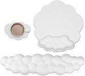 JIKIOU Cloud Mouse Pads, Exquisite Leather Mouse Pads Wrist Support, Comfortable Memory Foam Wrist Rest for Computer Laptop Mac Gaming Office and Pain Relief White