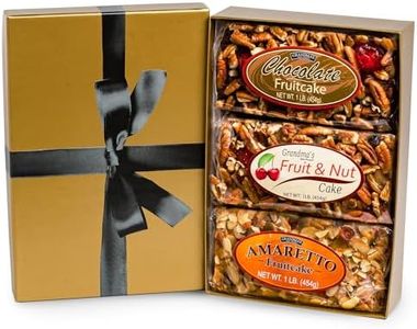 Beatrice Bakery Co. Gourmet Trio, Grandma's Old Fashioned Fruit and Nut Freshly Made, Brandy, Bourbon and Rum Fruitcake, Est. 1917 (3 Count, 16 oz Each)