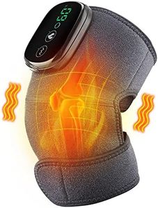 Heated Knee Brace Wrap, Adjustable Heated Vibration Knee Massager, Portable Electric Massage Cordless Knee Heating Pads Shoulder Brace Wrap, 3 Vibration Heating Settings and LED Display