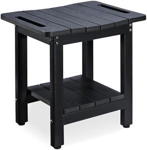 Cuzobro Shower Bench Seat HDPE Shower Stool for Inside Shower Waterproof Shower Benches Black