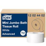 Tork Advanced 12024402 Mini Jumbo Bath Tissue Roll, 2Ply, 7.36 Inch Diameter, 3.55 Inch Width 751 Inch Length, White (Case of 12 Rolls)