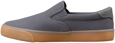 Lugz Mens Clipper Slip On Sneakers Shoes Casual - Grey, Charcoal/Gum, 10