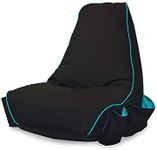 rucomfy Beanbags Black Rugame Gamer Bean Bag Chair with Gaming Pockets. for Teens & Adults. 80 x 97 x 82cm (Turquoise)