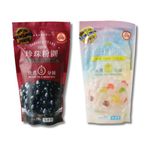 Instant Black Bubble Tea Tapioca Pearls and Colourful Tapioca Ready in 5 Minutes 250g Each 2Pack Value Bundle