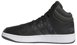 adidas Men's Hoops 3.0 Mid Lifestyle Basketball Classic Vintage Shoes, core Black/Grey six/Cloud White, 13 UK