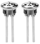 2 Pack 38mm Toilet Flush Button Replacement Toilet Dual Flush Push Button, Flushing Dual Rod Chrome Push Cistern Standard Part for Bathroom Closestool Accessories (Silver)