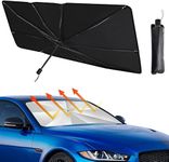 Car Windshield Sun Shade Umbrella -55 "x31 Car Windshield Folding Sunshade,Protects Dashboard from Sunlight,for Car Front Window Block UV Rays Heat Keep Vehicle Cool,Suitable for Most Vehicles