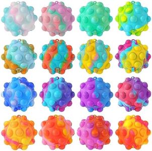 16 PCS Pop Fidget Toys It Popper Ball, 3D Squeeze Toys Pop Ball It Fidgets Toy Party Favors for Kids Sensory Toys Stress Balls for Kids Toddlers Adults Over 3 Months