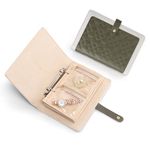 Vlando Travel Jewellery Organiser, Foldable Jewellery Storage Book, Jewellery Case Ring Binder with 5pcs Velvet Jewellery Pouches Bag for Necklace, Earring, Bracelets, Ring, Brooches (Green)