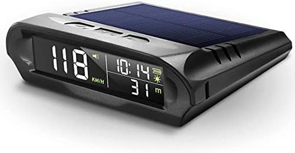 RAYWE Car Wireless HUD Headup Display Solar GPS Digital Speedometer with LCD Screen Overspeed Alarm KMH/MPH Time/Altitude/Temperature/Speed Display