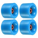 PATIKIL 70mm 78A Longboard Wheels with Red ABEC-9 Bearings, 4 Pack Soft Cruiser Wheels Street Wheels for Skateboards Skateboard Wheel PU, Blue