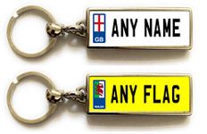 JMBDeals Personalised Metal Double Sided Registration Number Plate Keyring Any Name/Text