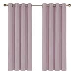 Deconovo Solid Room Darkening Curtains Thermal Insulated Blackout Curtains Eyelet Curtains for Girls Bedroom 140x180cm Baby Pink 2 Panels